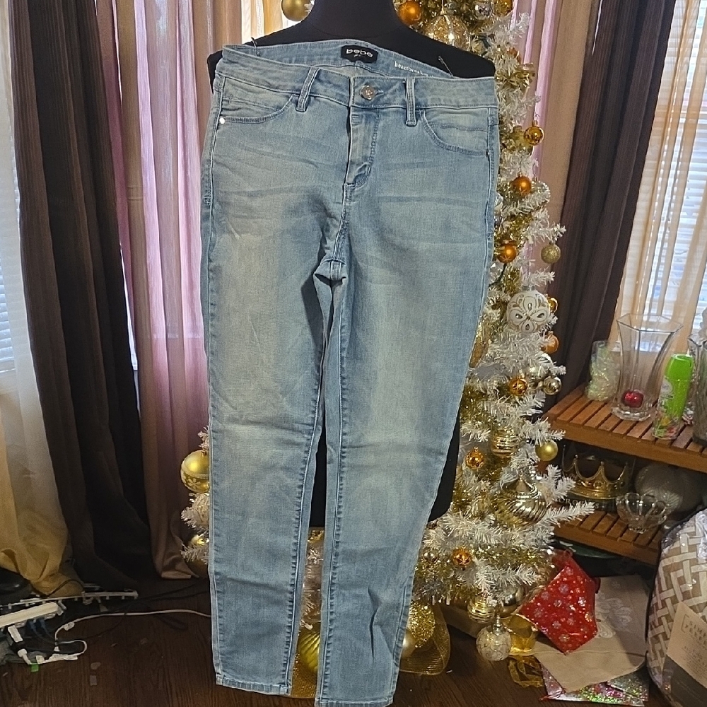 Bebe Women's Light Blue Heartbreaker Skinny Jeans - Picture 9 of 16